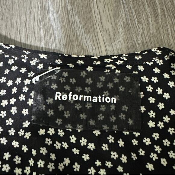 Reformation Gjelina Long Sleeve Wrap Mini Dress in Nebraska Ditsy Floral Print S - Picture 8 of 11